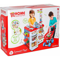 Pokladna v supermarketu s vozíkem - bílá/červená