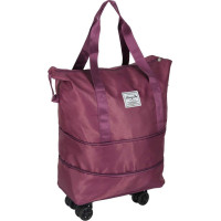 Cestovní taška na kolečkách skládací cestovní prostorná 3 velikosti fialová