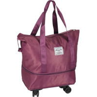 Cestovní taška na kolečkách skládací cestovní prostorná 3 velikosti fialová