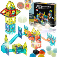 Svítící magnetická kuličková dráha 75 prvků