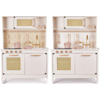 Dětská dřevěná retro kuchyňka z MDF s doplňky BOHO
