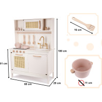 Dětská dřevěná retro kuchyňka z MDF s doplňky BOHO