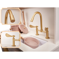 Dětská dřevěná retro kuchyňka z MDF s doplňky BOHO