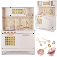 Dětská dřevěná retro kuchyňka z MDF s doplňky BOHO