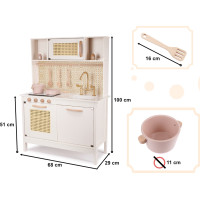 Dětská dřevěná retro kuchyňka z MDF s doplňky BOHO