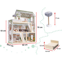 Dřevěný domeček pro panenky LULILO FLORO boho LED