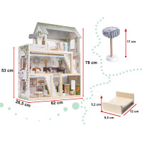 Dřevěný domeček pro panenky LULILO FLORO boho LED