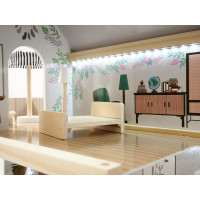 Dřevěný domeček pro panenky LULILO FLORO boho LED