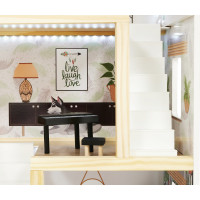 Dřevěný domeček pro panenky LULILO FLORO boho LED
