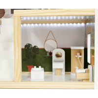Dřevěný domeček pro panenky LULILO FLORO boho LED