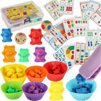 Vzdělávací Montessori hra třídění a počítání - Medvídci - 44 prvků