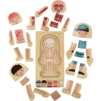 Dřevěné vrstvené Montessori puzzle Tělo - chlapec