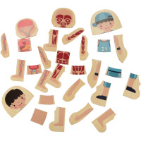 Dřevěné vrstvené Montessori puzzle Tělo - chlapec