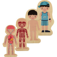 Dřevěné vrstvené Montessori puzzle Tělo - chlapec