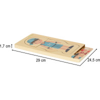 Dřevěné vrstvené Montessori puzzle Tělo - chlapec