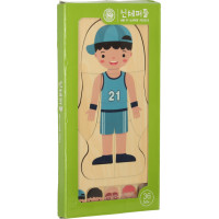 Dřevěné vrstvené Montessori puzzle Tělo - chlapec