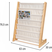 Dětská knihovna s látkovými policemi 79 cm