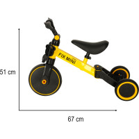 Trike Fix Mini tříkolka 3v1 s pedály - žlutá