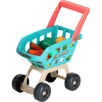 Pokladna v supermarketu s nákupním vozíkem