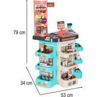 Pokladna v supermarketu s nákupním vozíkem