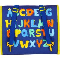 Smyslová manipulační Montessori quiet book - Modrá aktovka