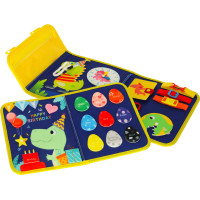 Smyslová manipulační Montessori quiet book - Modrá aktovka