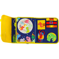 Smyslová manipulační Montessori quiet book - Modrá aktovka