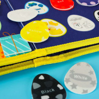 Smyslová manipulační Montessori quiet book - Modrá aktovka
