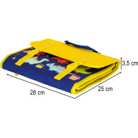 Smyslová manipulační Montessori quiet book - Modrá aktovka