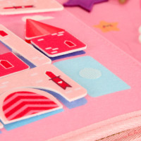 Smyslová manipulační Montessori quiet book - Růžová aktovka