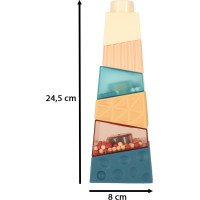 Montessori vzdělávací pyramidová senzorická věž s míčky