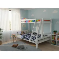 Dětská patrová postel s rozšířeným spodním lůžkem z MASIVU 200x90 cm bez šuplíku PAVLÍNA