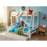 Dětská patrová postel s rozšířeným spodním lůžkem z masivu ROBUST 8X8 6A - 200x90 cm