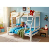 Dětská patrová postel s rozšířeným spodním lůžkem z MASIVU 200x90 cm bez šuplíku PAVLÍNA