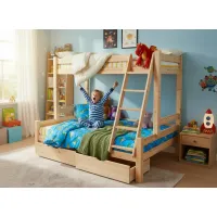 Dětská patrová postel s rozšířeným spodním lůžkem z masivu ROBUST 8X8 6A - 200x90 cm