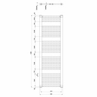 Aqualine DIRECT otopné těleso s bočním připojením 450x1680mm, černá mat ILR64B