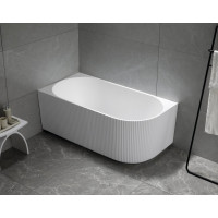 Aqualine TIBERA L rohová stojící vana, 170x81cm, panel vlnky, bílá E1026G