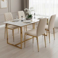 Jídelní židle MAVERIK Velvet - béžová/zlatá