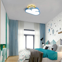 LED stropní svítidlo do dětského pokoje stmívatelné LUMELA + dálkové ovládání - modré
