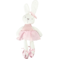 Plyšový králík v růžových šatech 42 cm