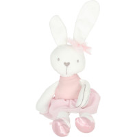 Plyšový králík v růžových šatech 42 cm
