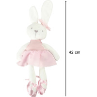 Plyšový králík v růžových šatech 42 cm