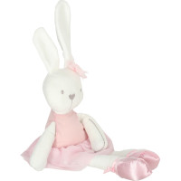 Plyšový králík v růžových šatech 42 cm