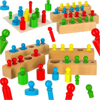Montessori dřevěné válcové závaží barevné