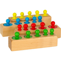 Montessori dřevěné válcové závaží barevné