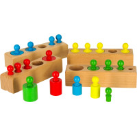 Montessori dřevěné válcové závaží barevné