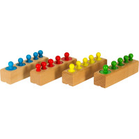 Montessori dřevěné válcové závaží barevné