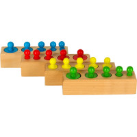 Montessori dřevěné válcové závaží barevné