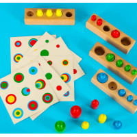 Montessori dřevěné válcové závaží barevné