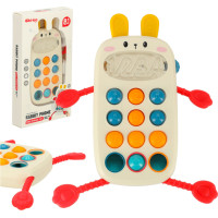 Montessori senzorická hračka pro děti - Telefon s tlačítky Králíček